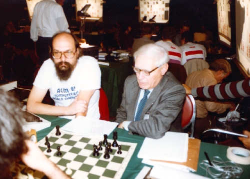 Thompson and Botvinnik at the 4th World Computer Chess Championship in New York City, New York