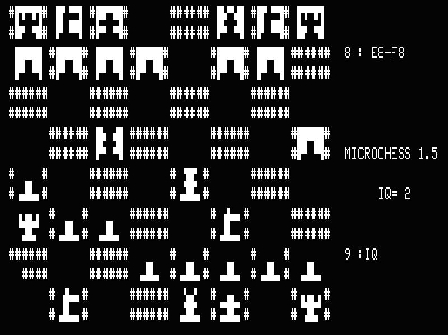 Microchess 1.5 running on a Radio Shack TRS-80 microcomputer