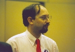 International Grandmaster and Deep Blue project consultant Joel Benjamin at the 1996 Deep Blue vs. Kasparov match in Philadelphia, Pennsylvania