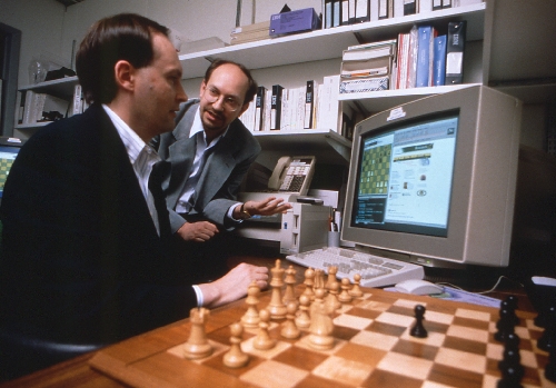Murray Campbell and Joel Benjamin in Deep Blue project office