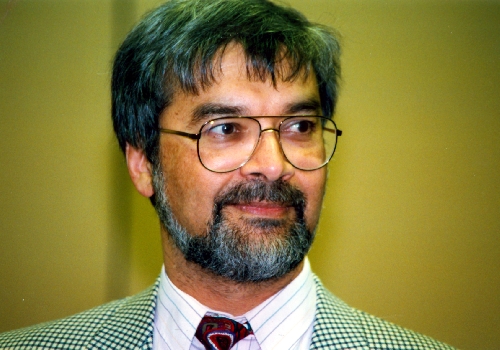 Chess promoter and writer Frederic Friedel at the Deep Blue vs. Kasparov match in Philadelphia, Pennsylvania