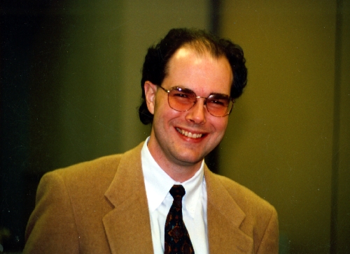 Deep Blue software engineer Joe Hoane  at the Kasparov vs. Deep Blue match in Philadelphia, Pennsylvania