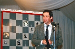 Garry Kasparov analyzes gameplay after the 1989 match against IBM's Deep Thought at the New York Academy of Art