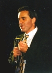Garry Kasparov discusses game highlights after he wins the 1996 match against Deep Blue in Philadlephia, Pennsylvania