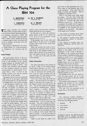 A Chess Playing Program for the IBM 704, Proceedings of the Western Joint Computer Conference
