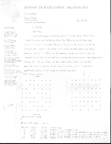 Letter to Robert Hyatt