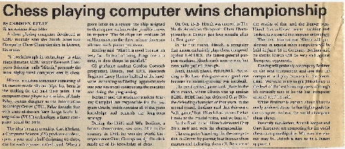 Chess Playing Computer Wins Championship