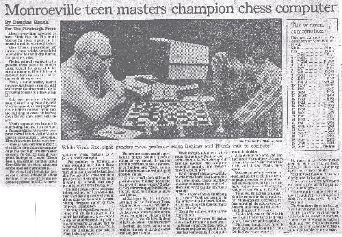 Monroeville Teen Masters Champion Chess Computer