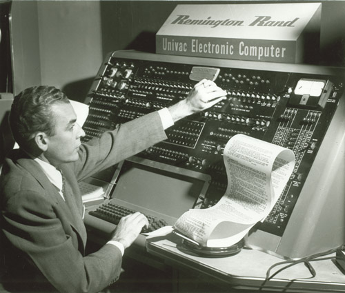 Cbs Reporter Charles Collingwood At The Univac I Console 102645279