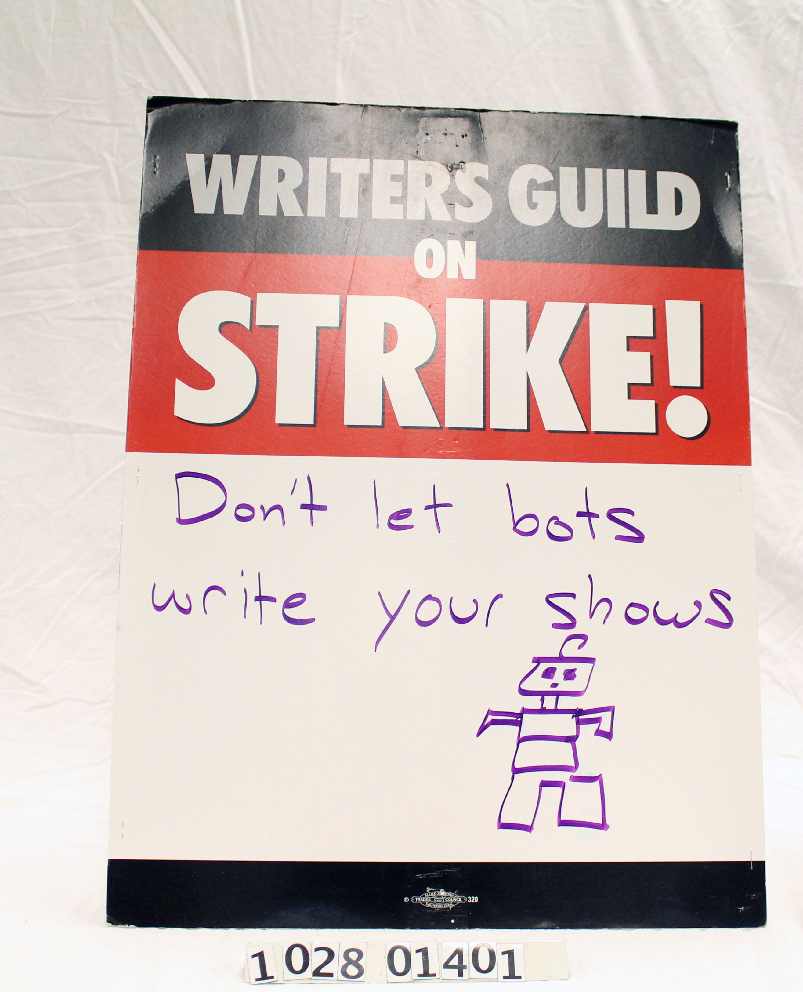Writers Guild of America picket sign 102801401 Computer History Museum